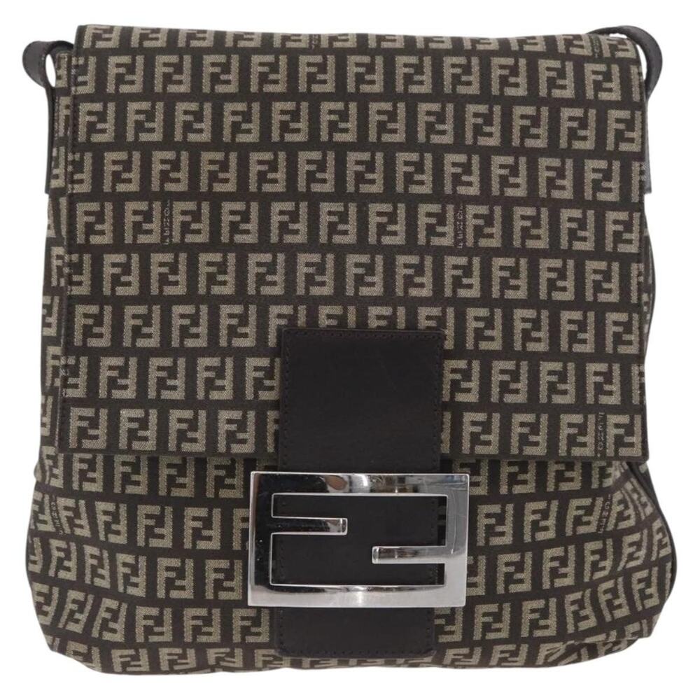 Fendi Zucchino Shoulder Bag Brown